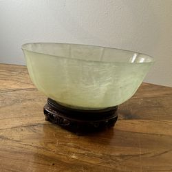 Antique Pale Jade Bowl - Very Thin 