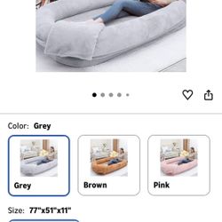 Ultra-Soft Human Size Dog Bed for People and Pets; 77”x51”x11”