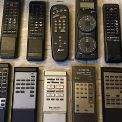 Lots of 10 Vintage TV Remote Controls in Excellent Condition 