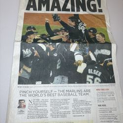 Florida Marlins 2003 World Series Champions newspaper
