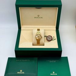 1970 Rolex Datejust 26mm 18k yellow gold mesh bracelet fluted bezel champagne dial 6521 watch box appraisal