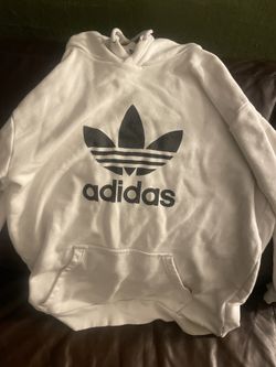 Adidas Trefoil Hoodie – White – Size Small/Medium Fit – Good Condition