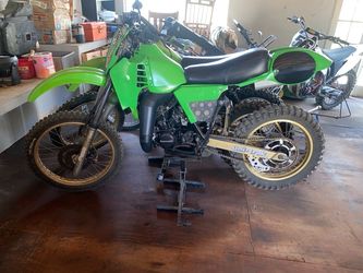 Vintage Kawasaki Green Dirt Bike