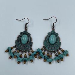Bohemian Tassel Turquoise Earrings