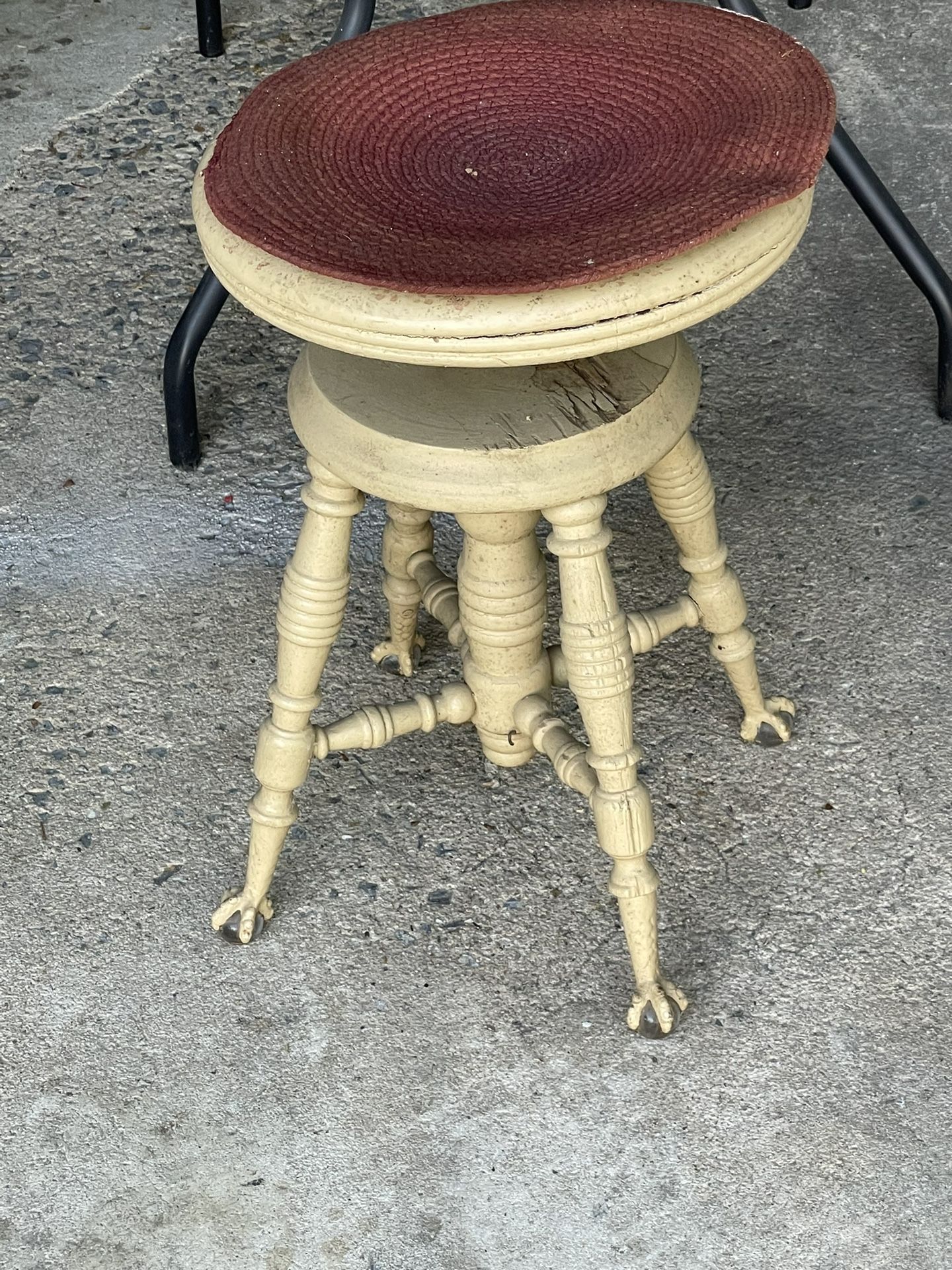 Antique Claw Foot Piano Stool