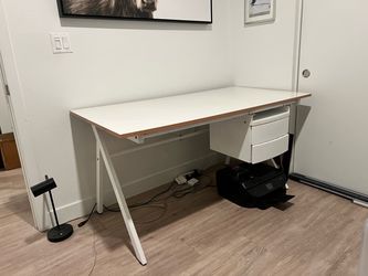 CB2 Graph Desk: Wood and Metal Modern Desk