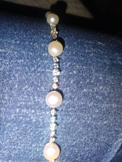 LADIES PEARL TENNIS BRACELET