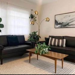 Faux Leather Sofa & Love Seat! New! $300 & $275