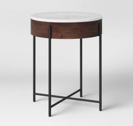 Round Marble End Table 24H X 20D 