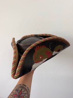 Pirate hat - black with custom kraken design