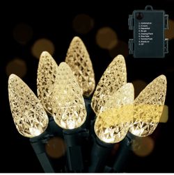 2 pC6 Led Christmas String Lights, 60 Led 20FT Battery Operated Strawberry Ligh