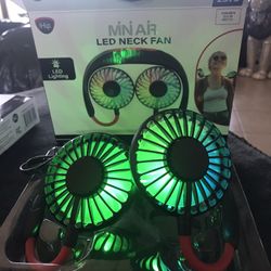 Mini Air Wireless Neck Fans w/earbuds Or Without