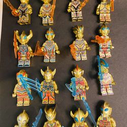 Cute Gold Ultra Man Shiny Custom Lego Minifigures Toys and Gift