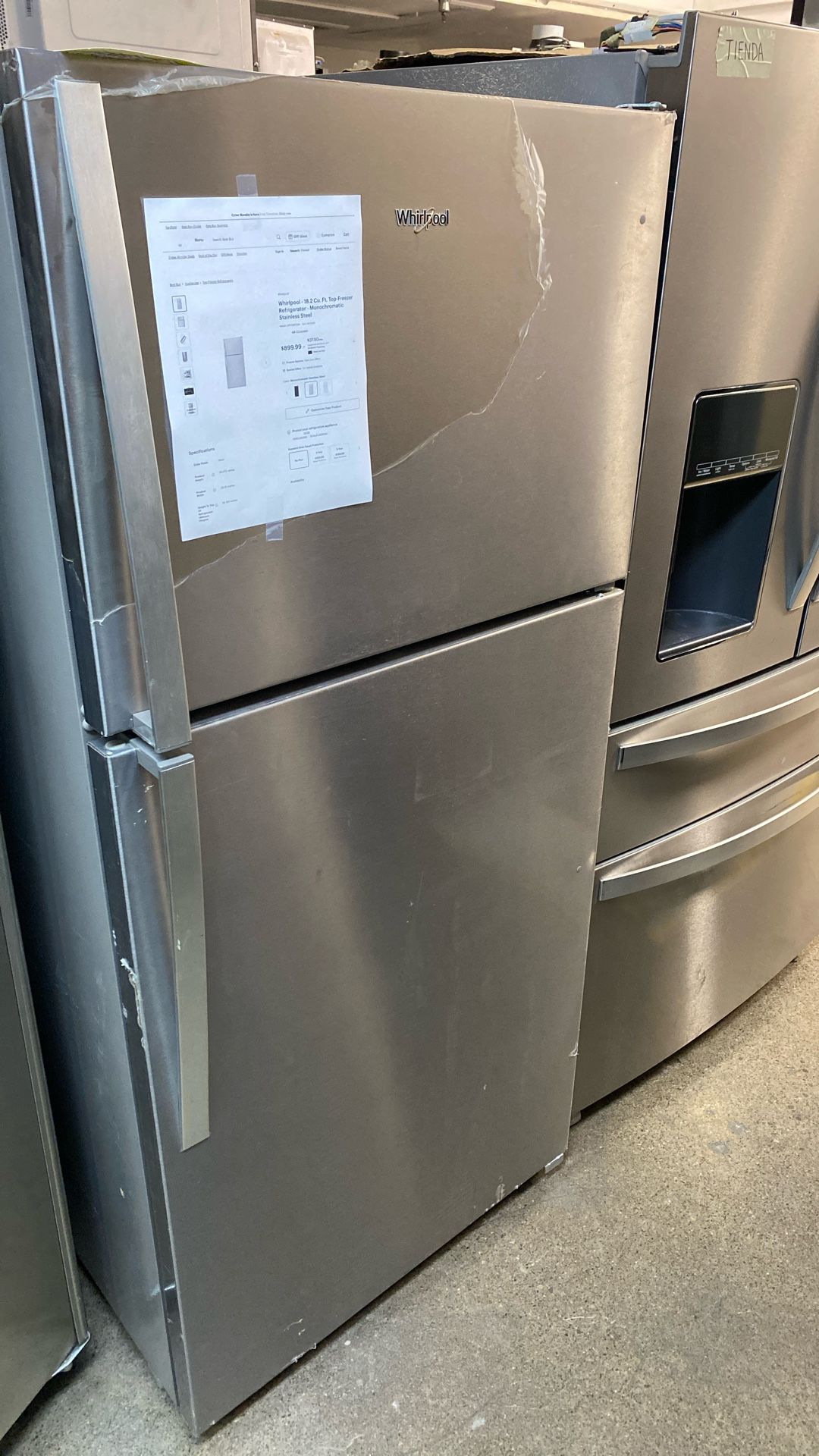 WHIRLPOOL TOP FREEZER 30”