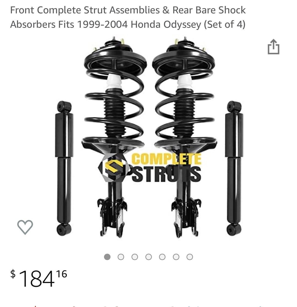 1(contact info removed) Honda Odyssey Struts and Shock Absorber...Brand New in BOX not able to return it w/in the return policy period