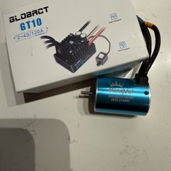 GLOBACT GT10 120A Sensorless Brushless ESC 2-4S Lipo Waterproof Built-in Bluetooth Electronic Speed Controller for Traxxas Arrma Big Rock LOSI 1/10 RC