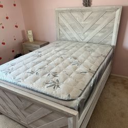 Full Size Bed Frame / Mattress Included / New In A Box   🔥 Cama Full Size  