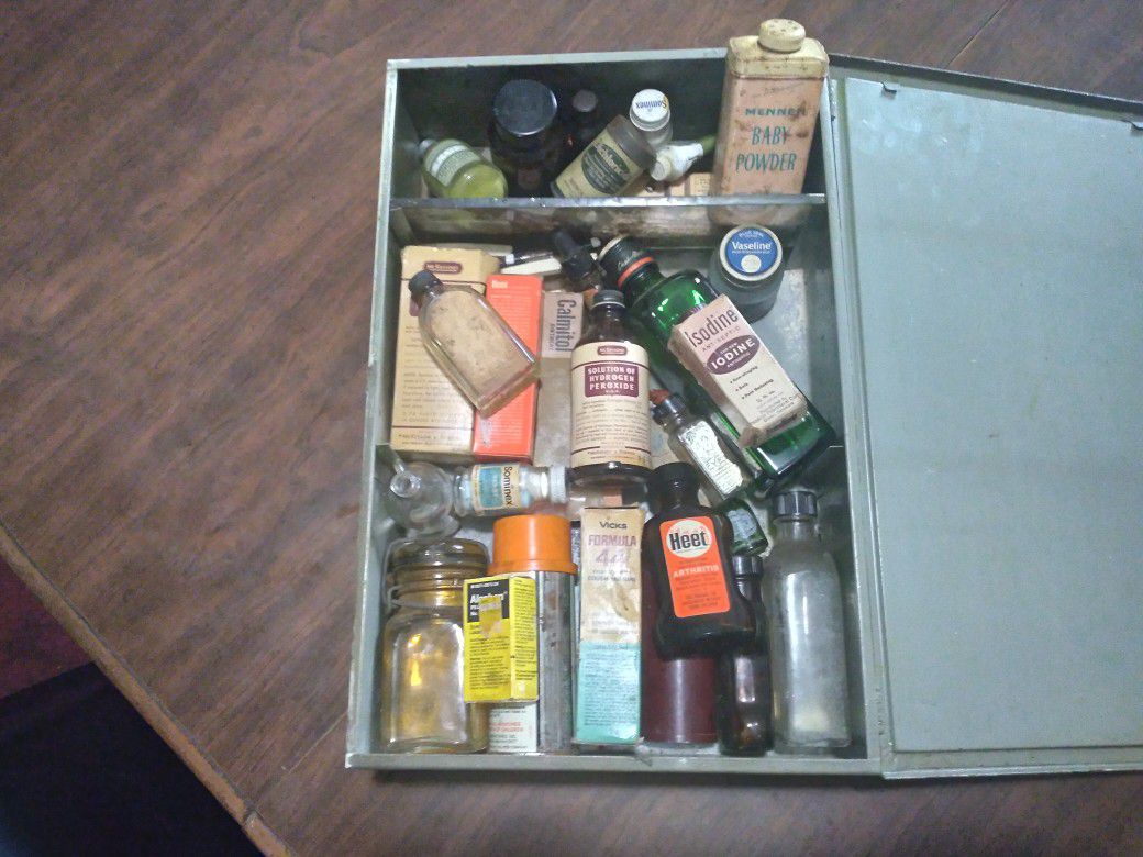 Local Vintage Medicine Cabinet With Medicine