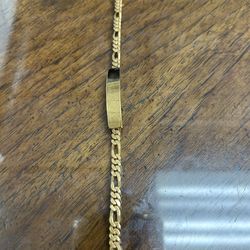 18k solid gold ID bracelet 7 inches pick up only!!