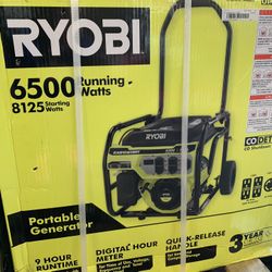 RYOBI 6,500-Watt Gasoline Powered Portable Generator with CO Shutdown Sensor