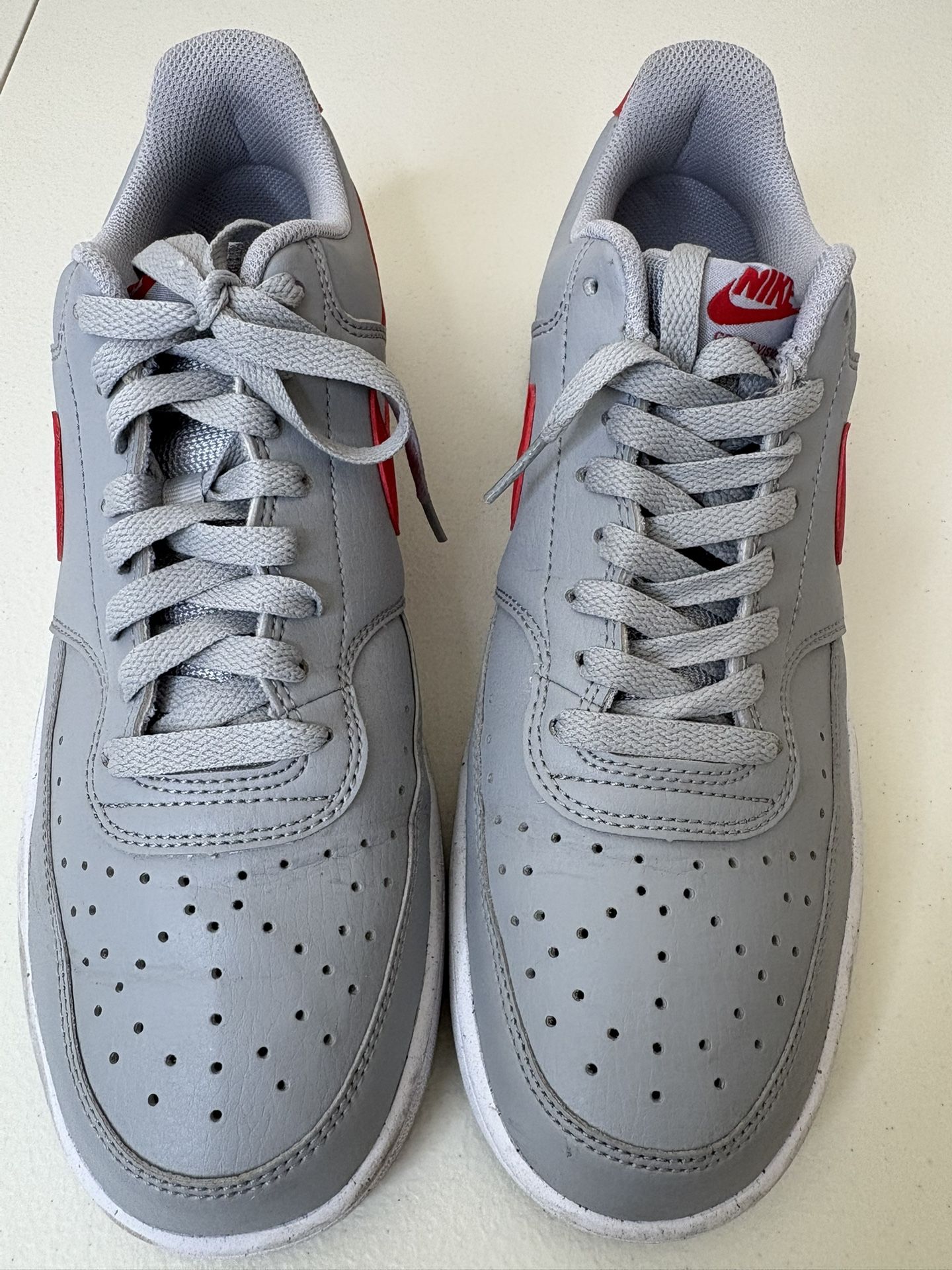 MEN'S NIKE COURT VISION LOW Gray/Red DH2987-006 SNEAKERS Men Size US 10