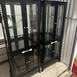 Cabinet/Display With Shelves + Mirrors