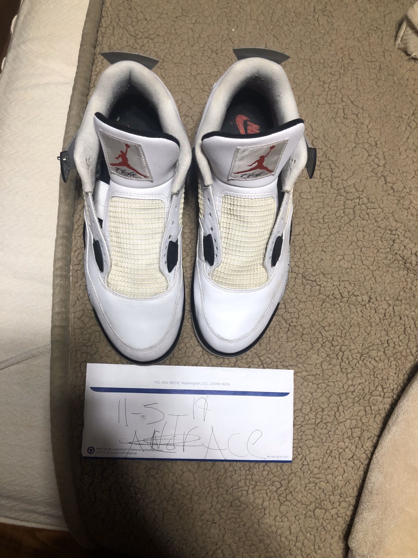 Nike Air Jordan Retro 4 white cement size 13