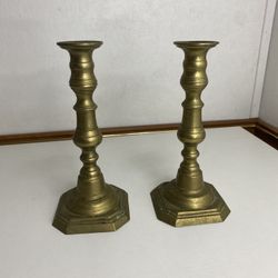 8” brass candlesticks