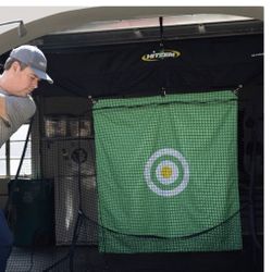 Golf Practice Net for Garage Door, Indoor Outdoor Golf Training Equipment, No Poles or Wires, Easy One Time Install, Perfect for Driving, Roll Up to S