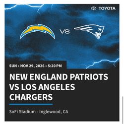 LA CHARGERS vs NEW ENGLAND PATRIOTS  11/29/26