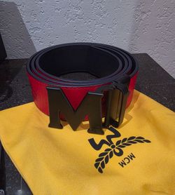 MCM Belt size 36 New Authentic Reversible Red and Black