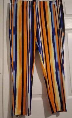Multicolor Striped Stretch Leggings