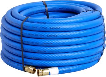 UltraMax Commercial Garden Water Hose 100 ft, Lightweight, Flexible, Anti-Kink, All Weather, 1200 psi, H75-100B, 3/4 Inch x 100 ft, Blue