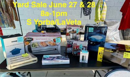 Yard Sale June 27 &28 8am-1pm S Yorba/La Veta