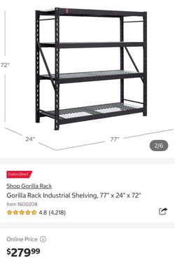 Title: Gorilla Rack Heavy-Duty Industrial Garage Shelving - 77” Wide - Costco