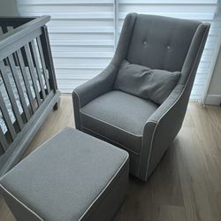 Rocking Chair With Ottoman With Storage Inside 