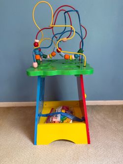 Wooden Bead Maze Activity Table for Toddlers