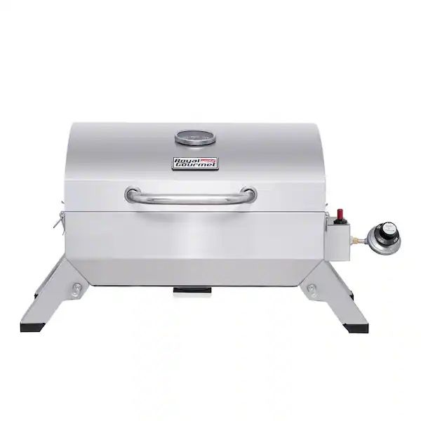 ROYAL GOURMET 1 Burner Portable Tabletop Propane Gas Grill in Stainless Steel