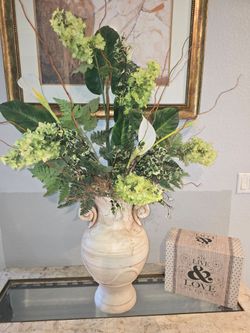 Large Decorative Floral Arrangement in Tuscan Urn