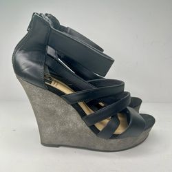 BC Women’s black BC wedges w/ankle strap Sz 8.0 Sandals Shoes