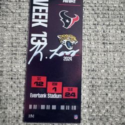 Kamarri Lassiter Signed Autograph Commemorative Acrylic Ticket - Beckett Coa - Houston Texans