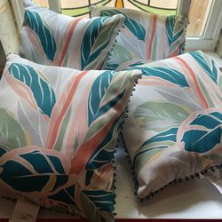 Set Of 4 Outdoor Patio Throw Pillows 