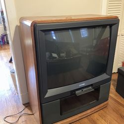 WORKING Vintage 36 Inch Mitsubishi TV Set (remote not Included)