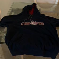 Black Nautica Logo Hooded Sweatshirt