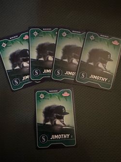 2026 Seattle Mariners Jimothy The Raccoon Baseball Rookie Card 8/5 Base New
