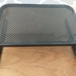 Black metal computer Monitor/ laptop stand riser with ventilation holes