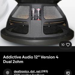 2 12in addictive audio subs IF YOU KNOW ABOUT SPEAKERS 