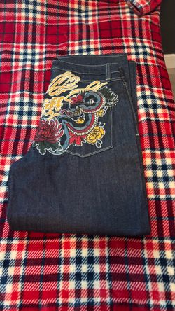 Ninth Hall Embroidered Dark Denim pants