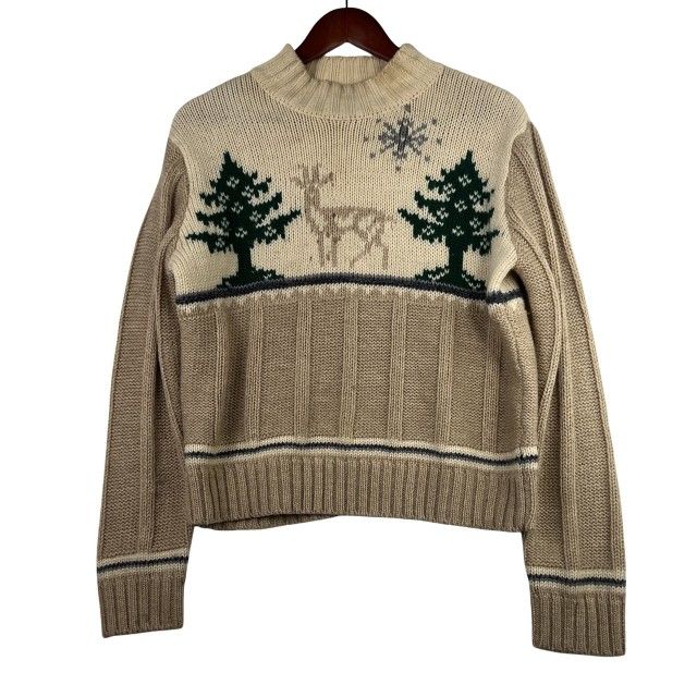 VINTAGE Liz Claiborne Womens Crewneck Sweatshirt Sz SMALL 100% WOOL