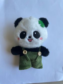 Brand new black panda plush bag charm